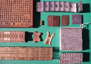 A variety of type pieces